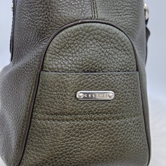 Cรฉline Boogie Olive Pebbled leather Handbag - Picture 7 of 17